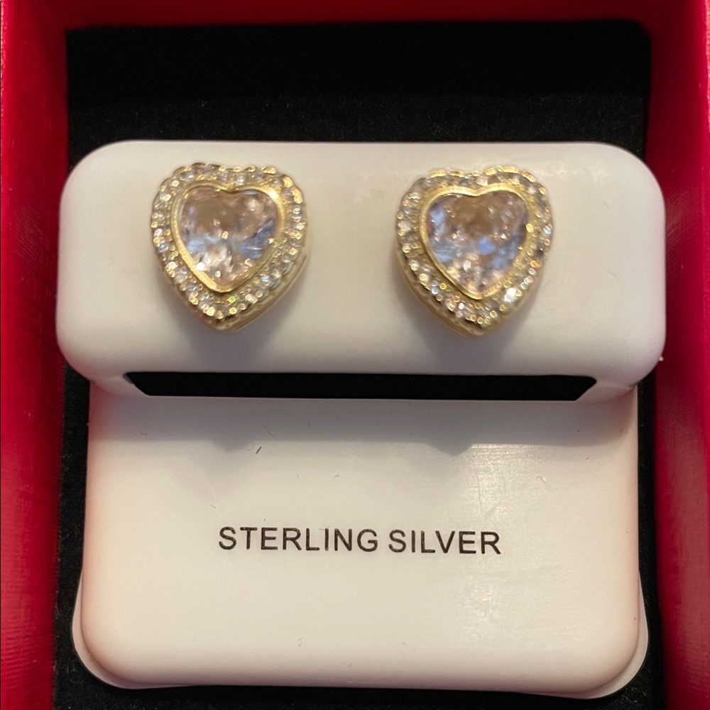 Heart-Shaped Sterling Silver Earrings
